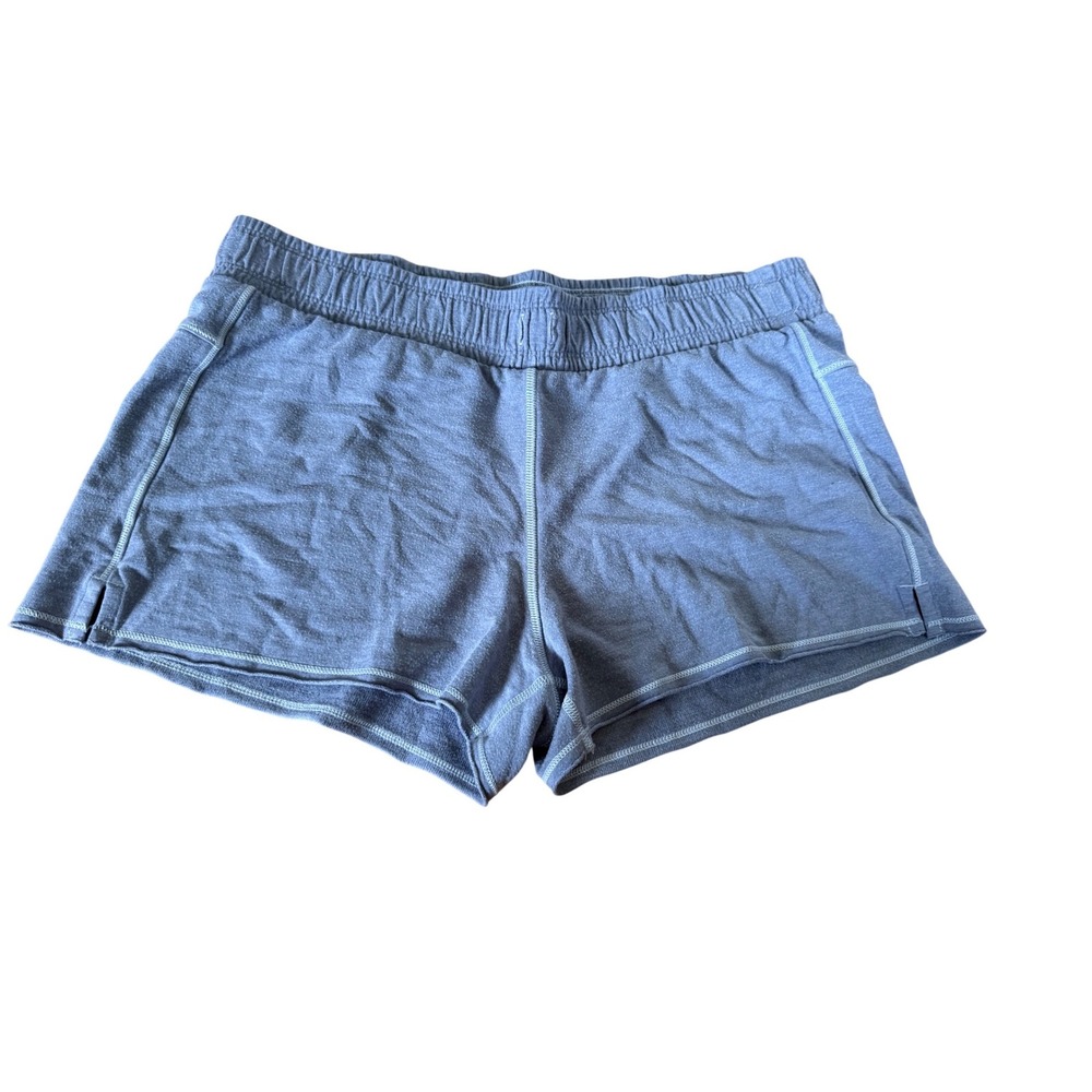 Lululemon Heathered Grey Blue Athletic Lounge Shorts with Elastic Waist Size 10